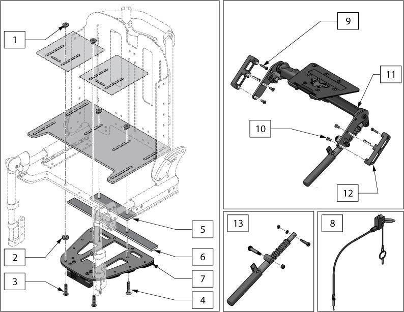 Explosionszeichnung Slide-n-lock Adapter (bis 31.05.2020), Sunrise Voyage