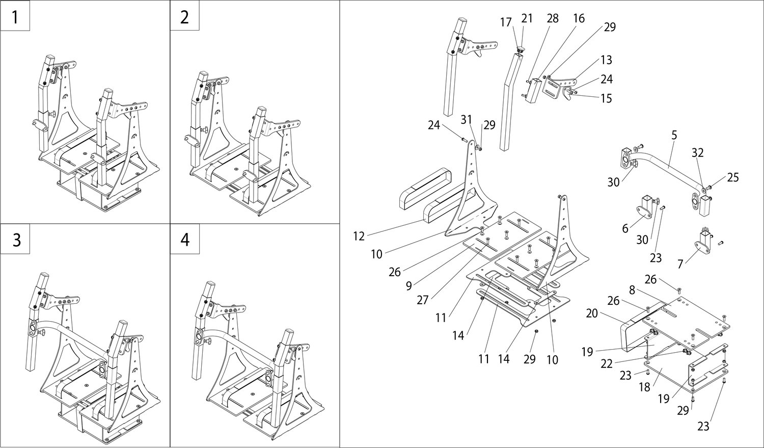 Explosionszeichnung Ventilatorhalterung, Sunrise Produktübergreifendes Zubehör für Magic Rollstühle