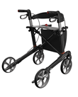 Mobilex Gepard Rollator, Carbon, schwarz, SH 55 cm, inkl. Rückengurt und Stockhalter