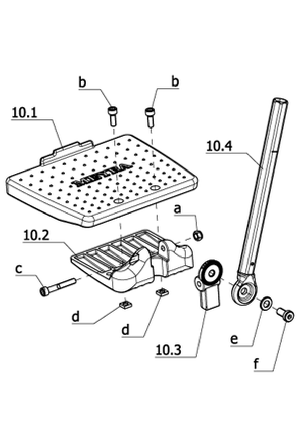 Unterschenkellänge kurz – Fußplatten Kunststoff geteilt – tiefen-winkelverstellbar (Code 128-806-808)
