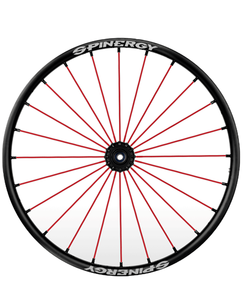 Mobilex 24" Spinergy Sport Lite Extreme SLX, schwarze Nabe, 24 rote Speichen