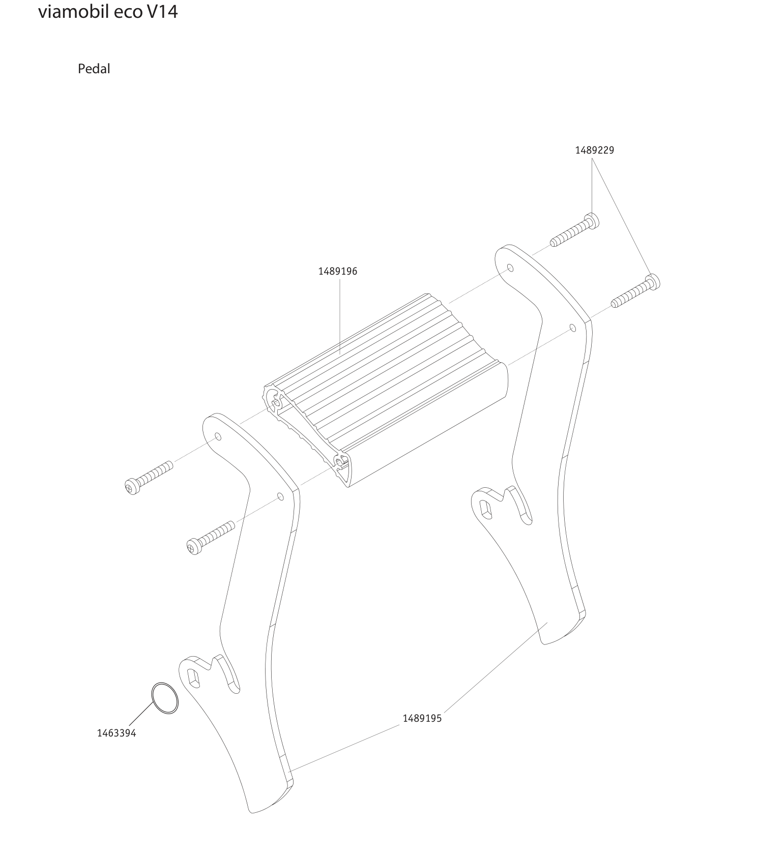 Explosionszeichnung viamobil eco V14 – Pedal