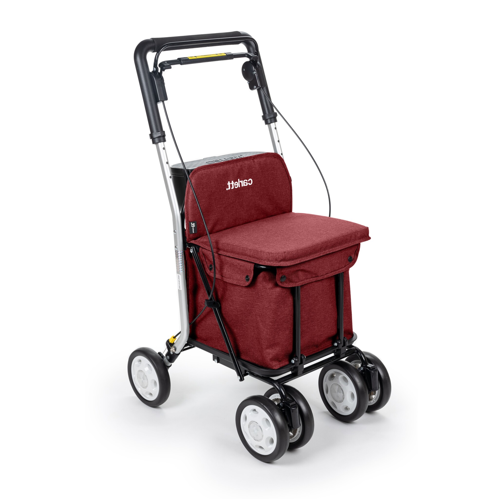 Carlett Trolley-Walker Einkaufswagen mit Sitz – Lett800 Comfort, Rot