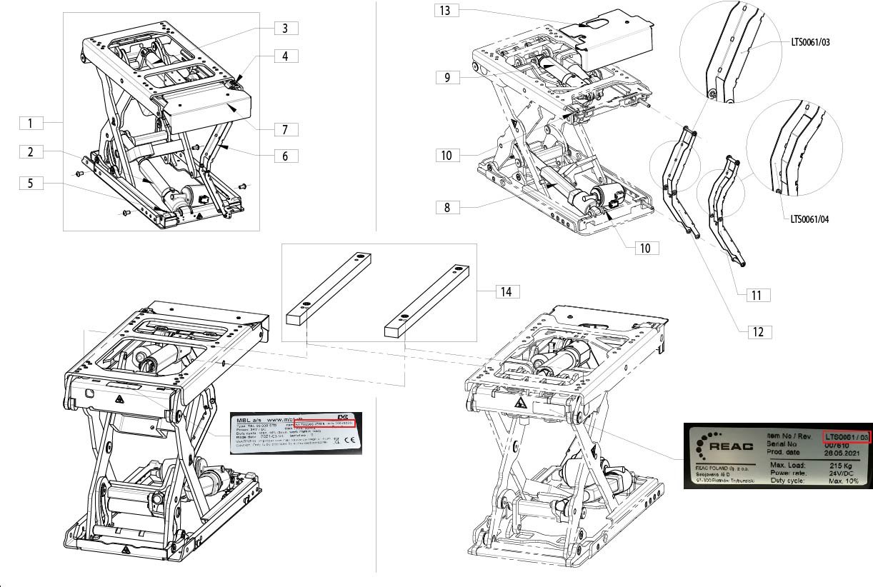 Explosionszeichnung Sitzmodul, Kombimodul 30°, Sunrise ZIPPIE Q300 M/R Mini Kids / ZIPPIE Q300 M/R Mini Teens