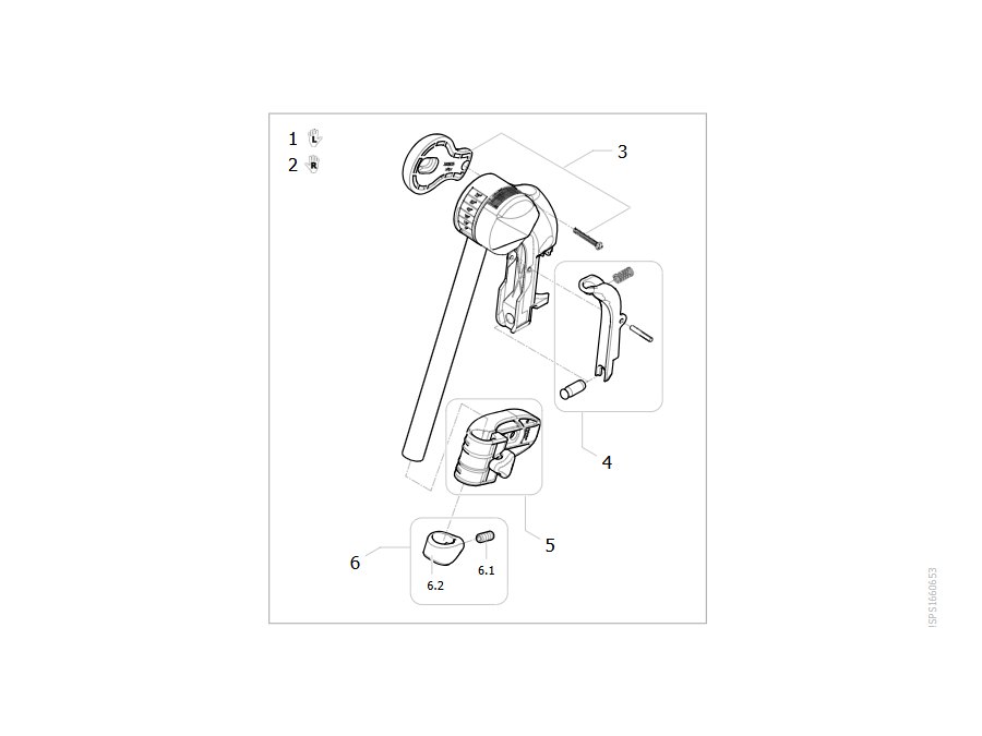 Explosionszeichnung (Elevating Legrest (v2019) 2019.04.15 =>) – Invacare XLT (bis 07/2025)
