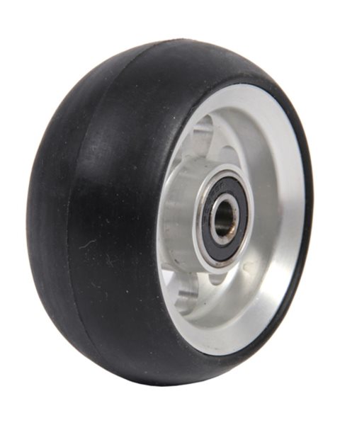 Mobilex 3" Aluminiumrad siber, 80 x 34 mm, schwarze Laufbahn, Nabe ø8 x 25 mm