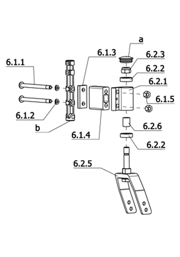Winkelverstellbare Lenkgabel kurz Gabelweite 45,7mm (Code 173)