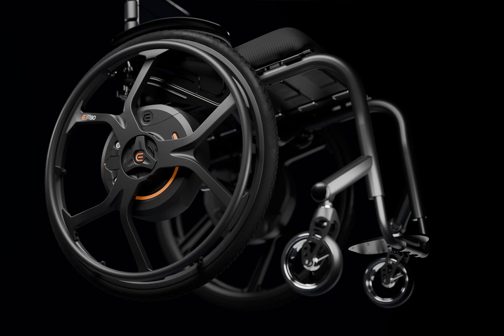 Empulse M90 Antriebsrad am Rollstuhl, Detailansicht