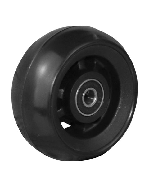 Mobilex 3" Fiberrad schwarz, 75 x 34 mm, schwarze Laufbahn, Nabe ø8 x 25 mm