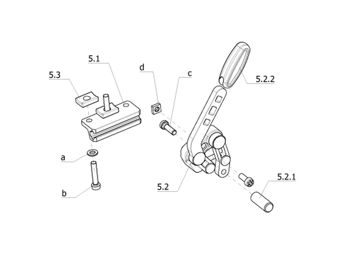 Druckbremse mit langem Bremshebel (Code 652)
