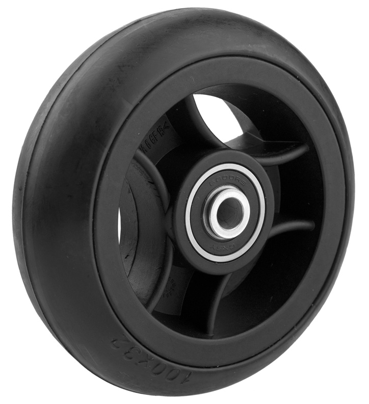 Leichtgewichtrad mit Ku.-Felge, schwarz – 100×24 mm