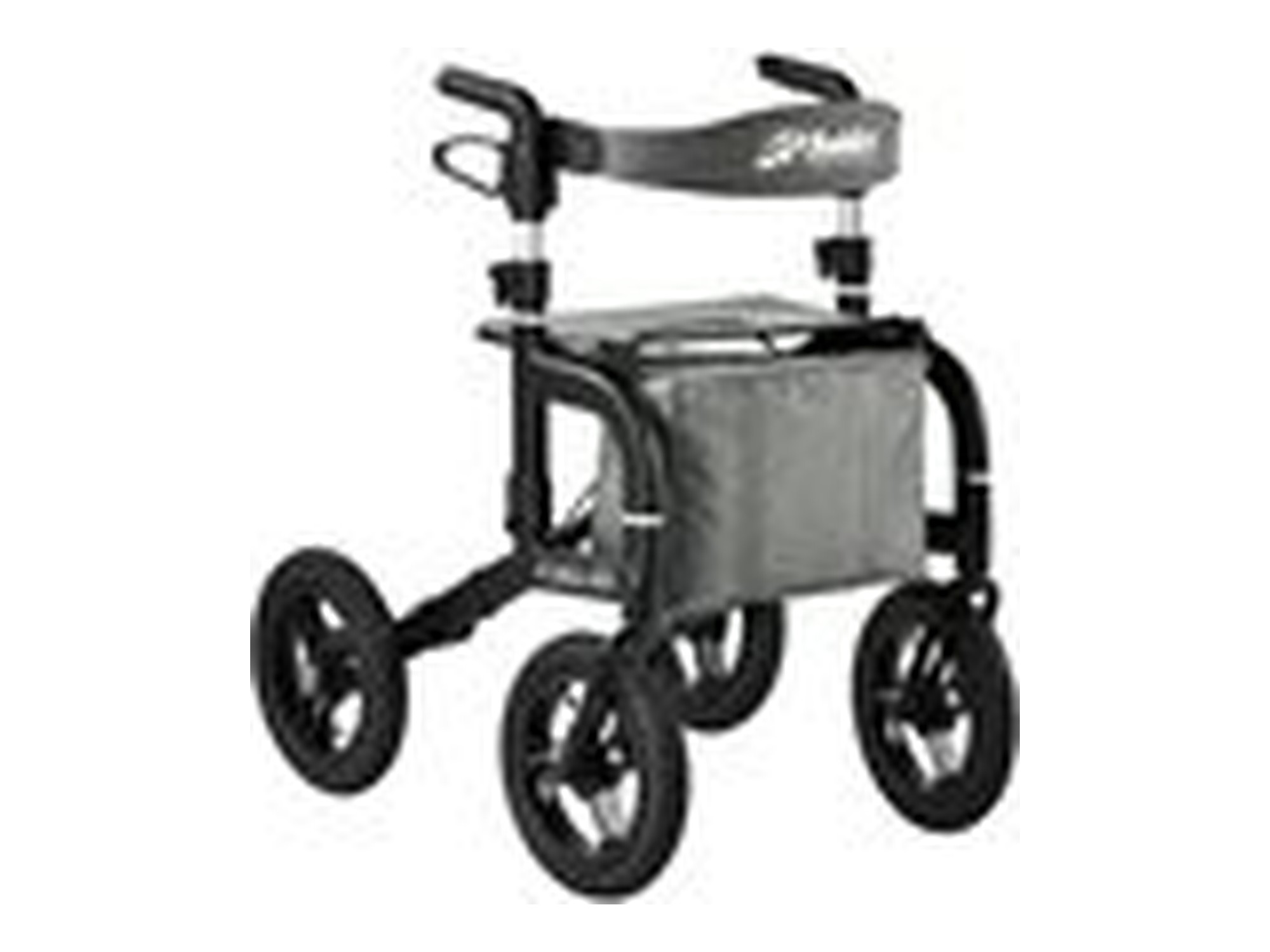 Mobilex Puma Air Rollator, mattschwarz, SH 59 cm, inkl. Rückengurt, Becher- und Stockhalter