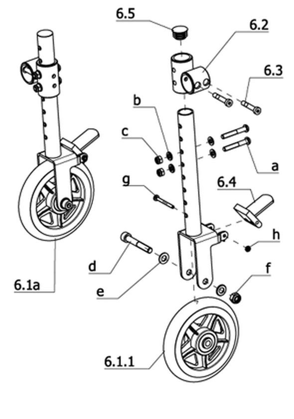 Rangierrollen in Verbindung mit abnehmbaren Rädern (Code 746)