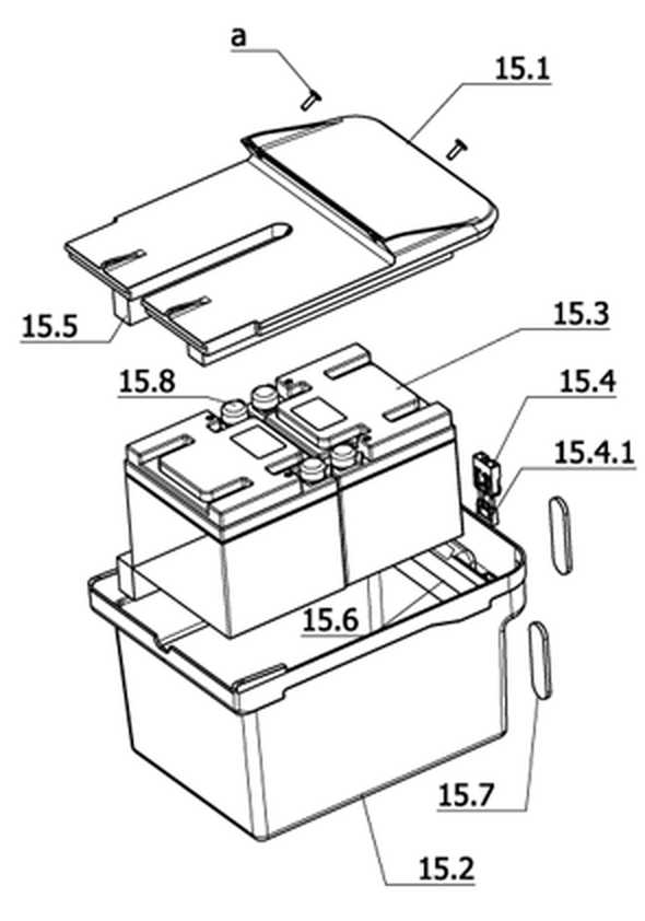 Antriebsbatterien, geschlossen circa 38Ah-5h/45Ah-20h