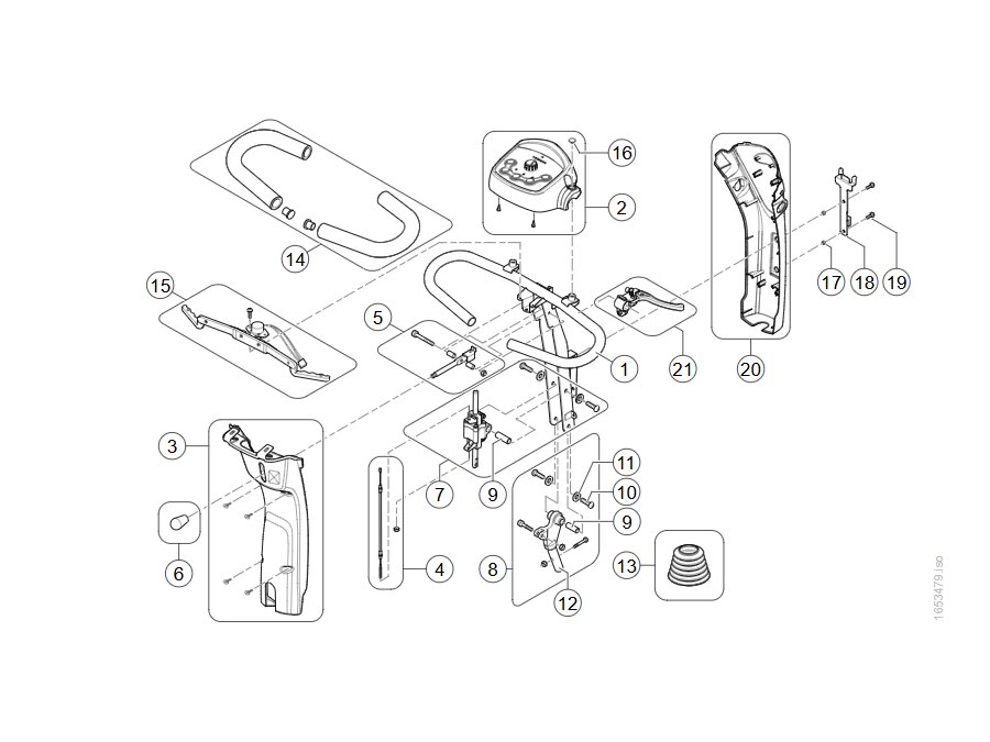 Explosionszeichnung (Steering Unit (ÖPNV DE)) – Invacare Leo