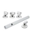 Mobilex Plastik Haltegriff, weiss, gerillt, 30cm