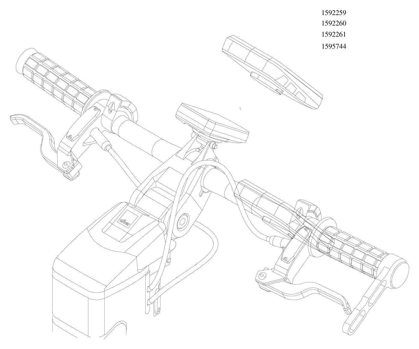 Explosionszeichnung Alber – Lenker Display & Dock e-pilot P15