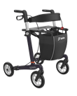 Mobilex Gepard Rollator, Carbon, lila/schwarz, SH 62 cm, mit Softrädern, inkl Rückengurt und Stockhalter