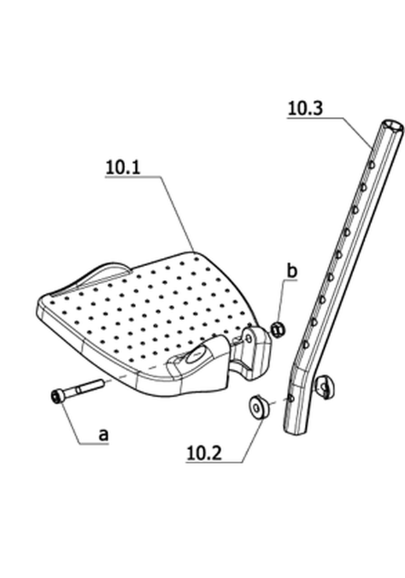 Fußplatten Kunststoff geteilt (bis Sitzbreite 36cm) (Code 805)