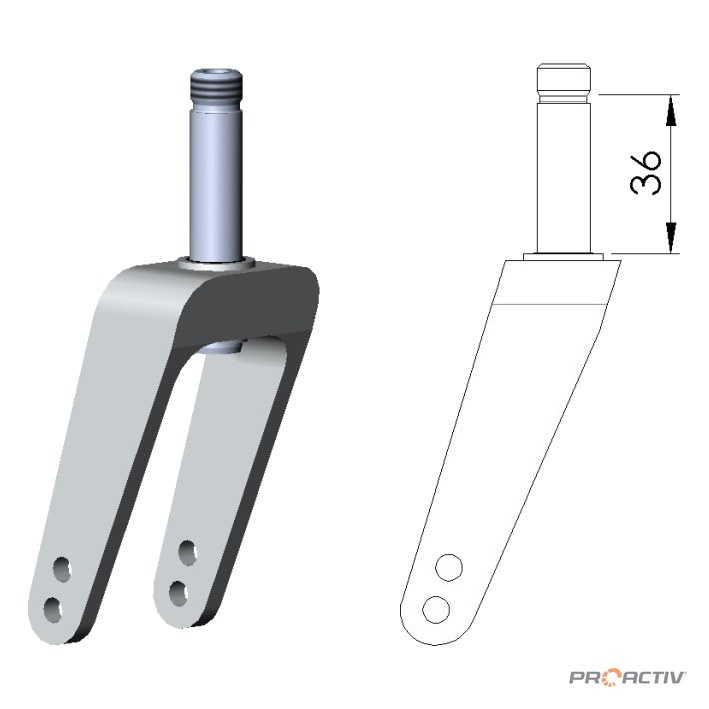 PRO ACTIV Ersatzteil – Lenkradgabel kurz Heavy Duty