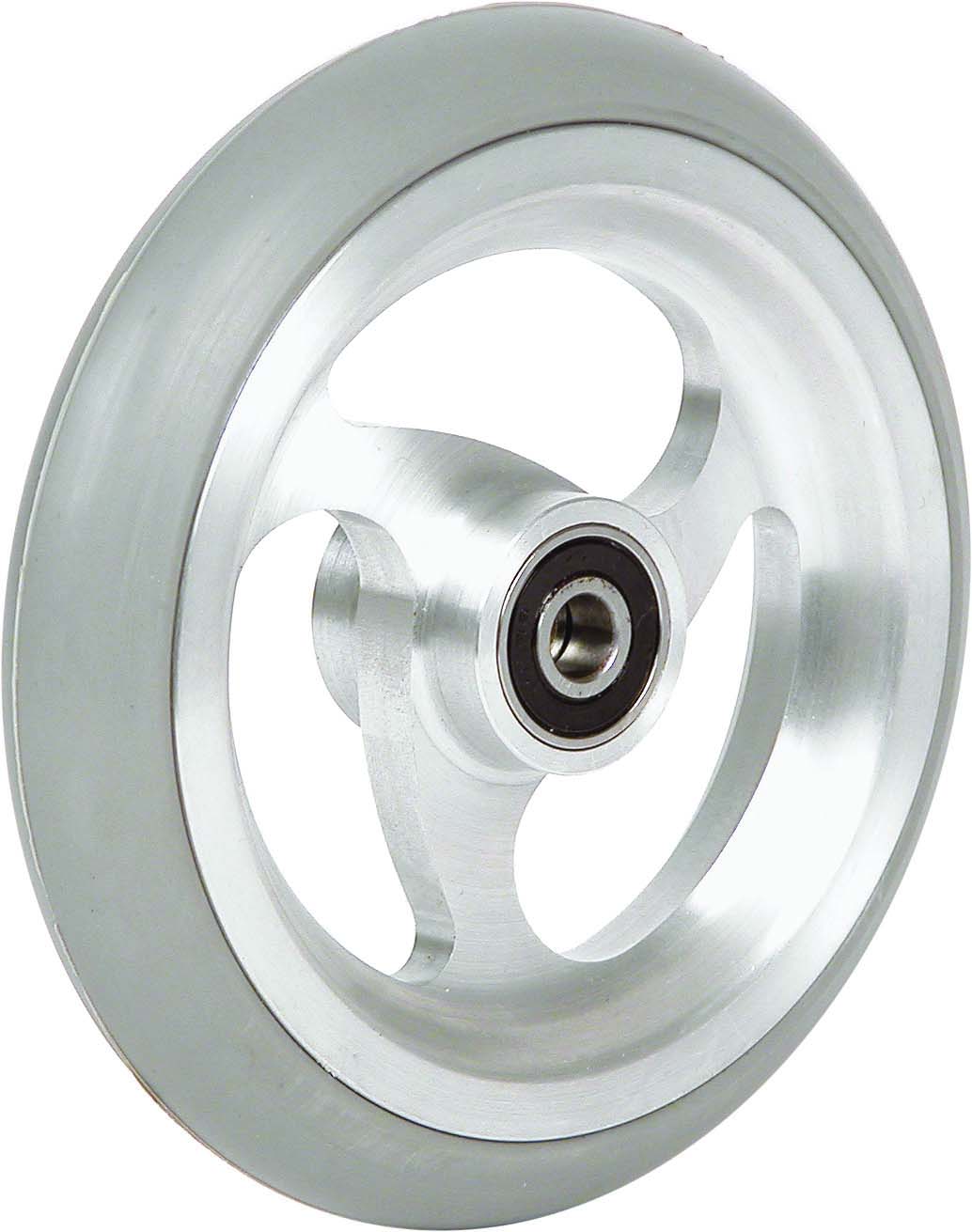 Mobilex 4" Alu Vollgummirad mit Speichen, 100 x 22 mm