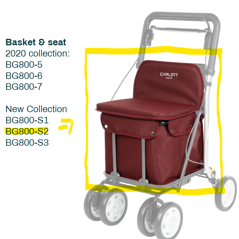 Carlett Korb mit Sitz Lett800 eisgrau