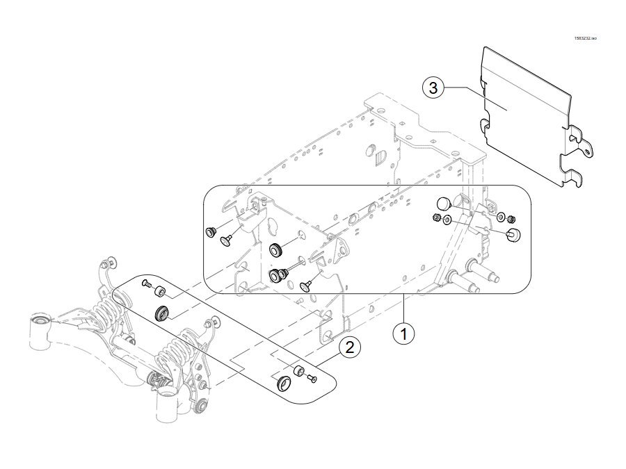 Explosionszeichnung Montagematerial Batterie Box – Invacare TDX-SP2 / TDX-SP2 NB