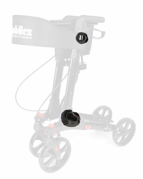 Mobilex Stockhalter für Black Panther Compact Rollator (Set mit Klemme und Becher)