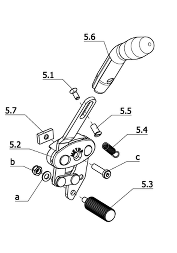 Druckbremse mit abklappbaren Bremshebel (Code 681)