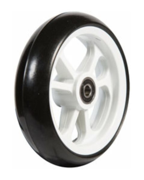 Mobilex 4" Fiberrad, weiss, 100 x 34 mm, schwarze Laufbahn, Naben ø8 x 25 mm
