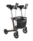 Mobilex Arthritis Rollator Tiger mit drehbaren Armlehnen, metallic braun, SH 62 cm