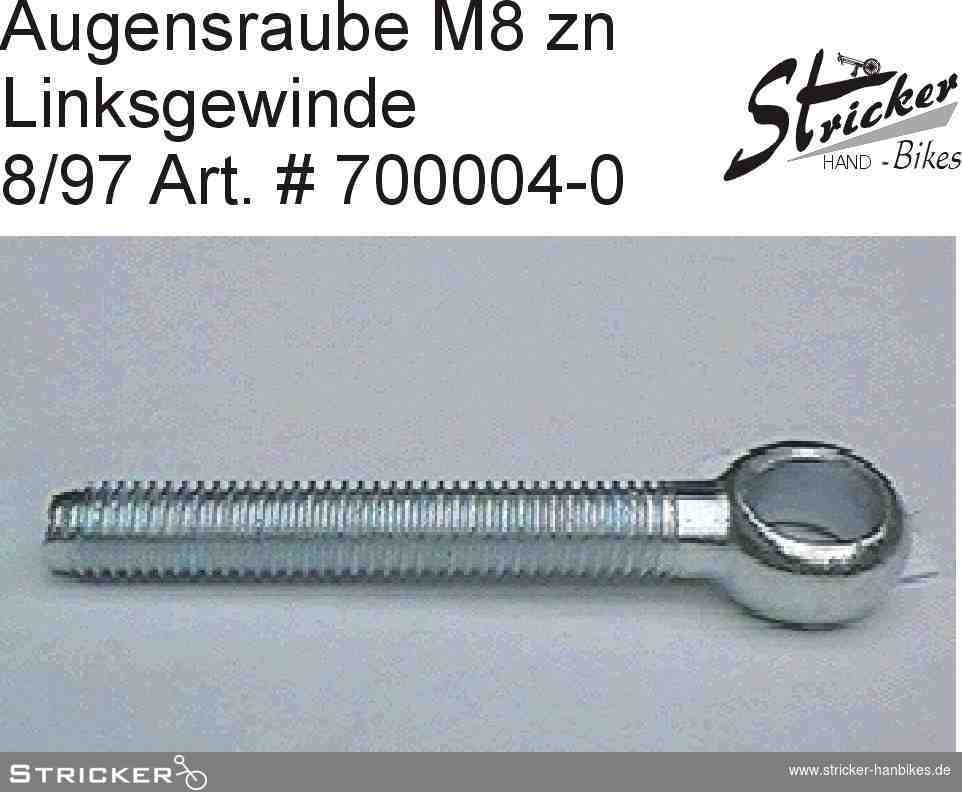 Augenschraube M8 x 60 zn Linksgewinde – Stricker Handbikes, Bestellnummer 700004-0