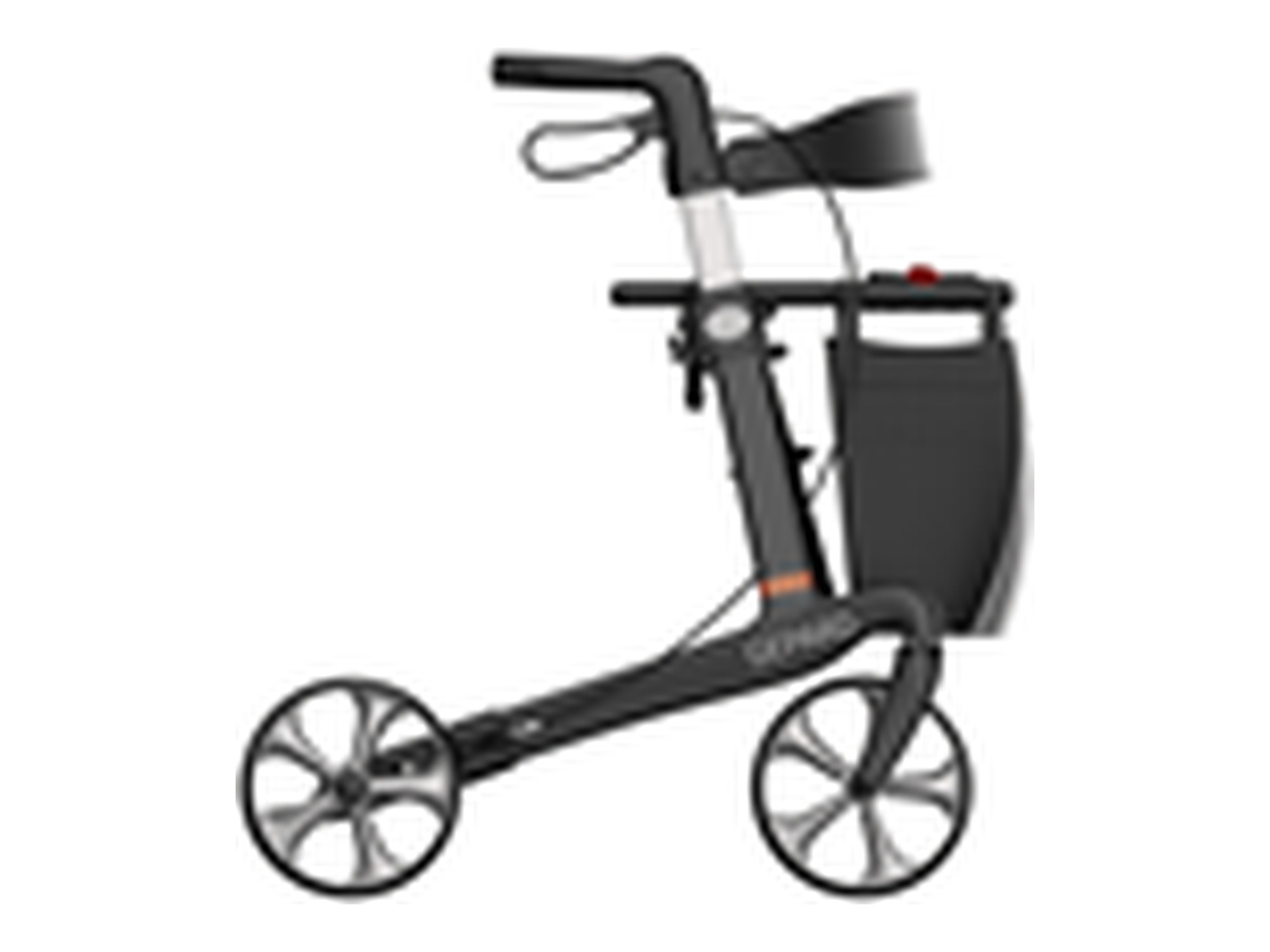 Mobilex Gepard Rollator, Carbon, schwarz, SH 55 cm, inkl. Rückengurt und Stockhalter