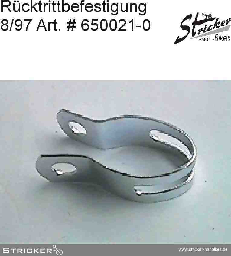 Befestigung für Schalthebel u.Rücktritt – Stricker Handbikes, Bestellnummer 650021-0