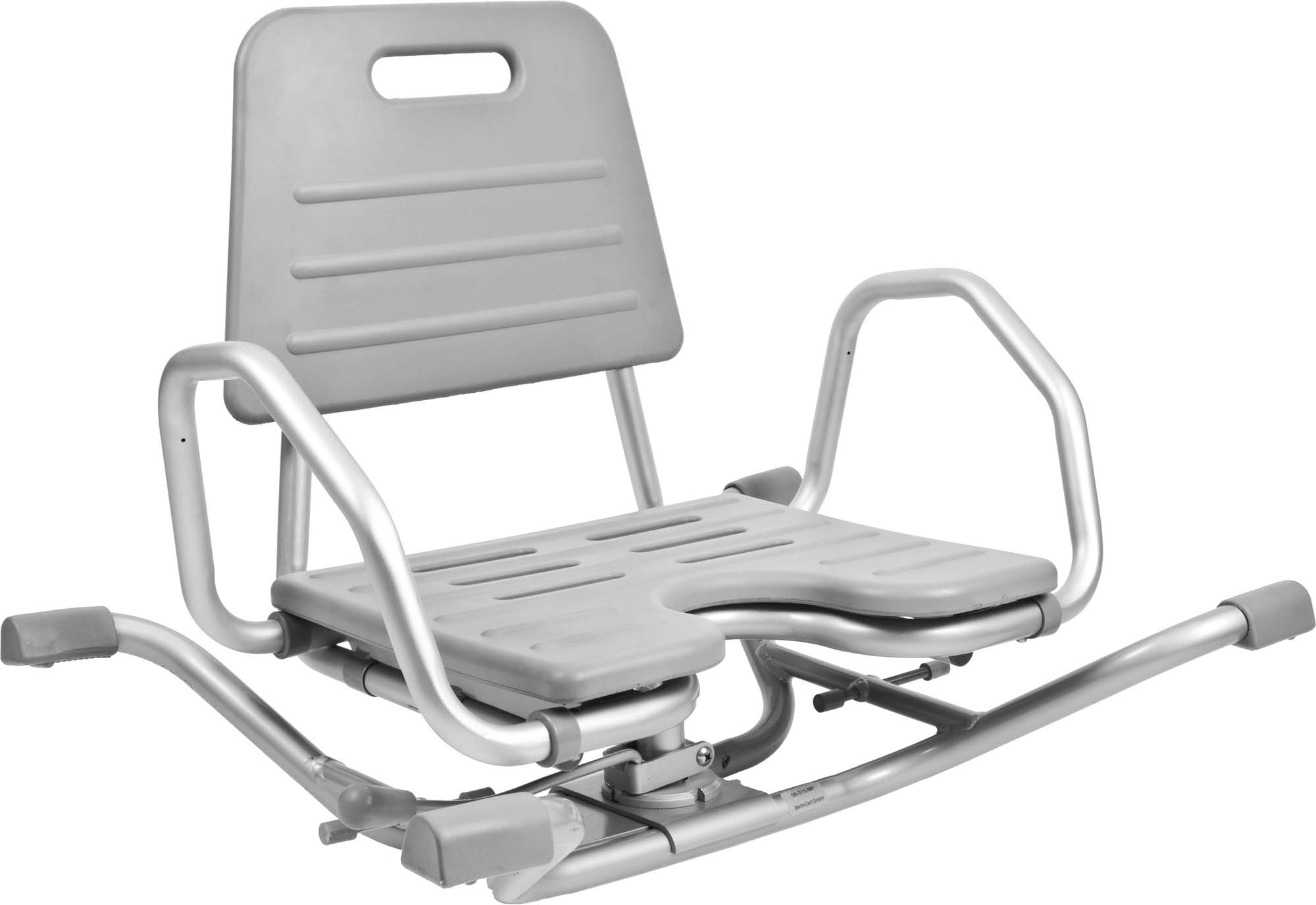 Mobilex Drehbarer Badesitz, Alu grau, mit weichem PU Sitz und Rücken