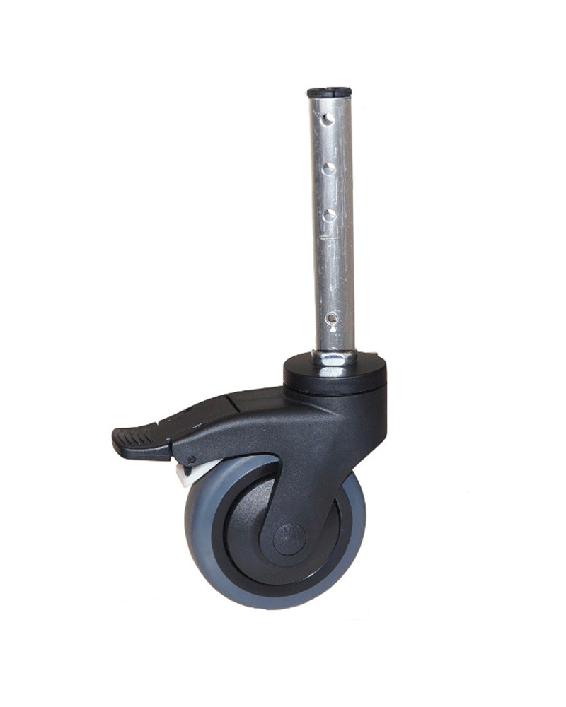 Mobilex 5" Rad inkl. Alurohr für Dusch-Toilettenstuhl 302018/19/20/24, bis Baujahr 2015