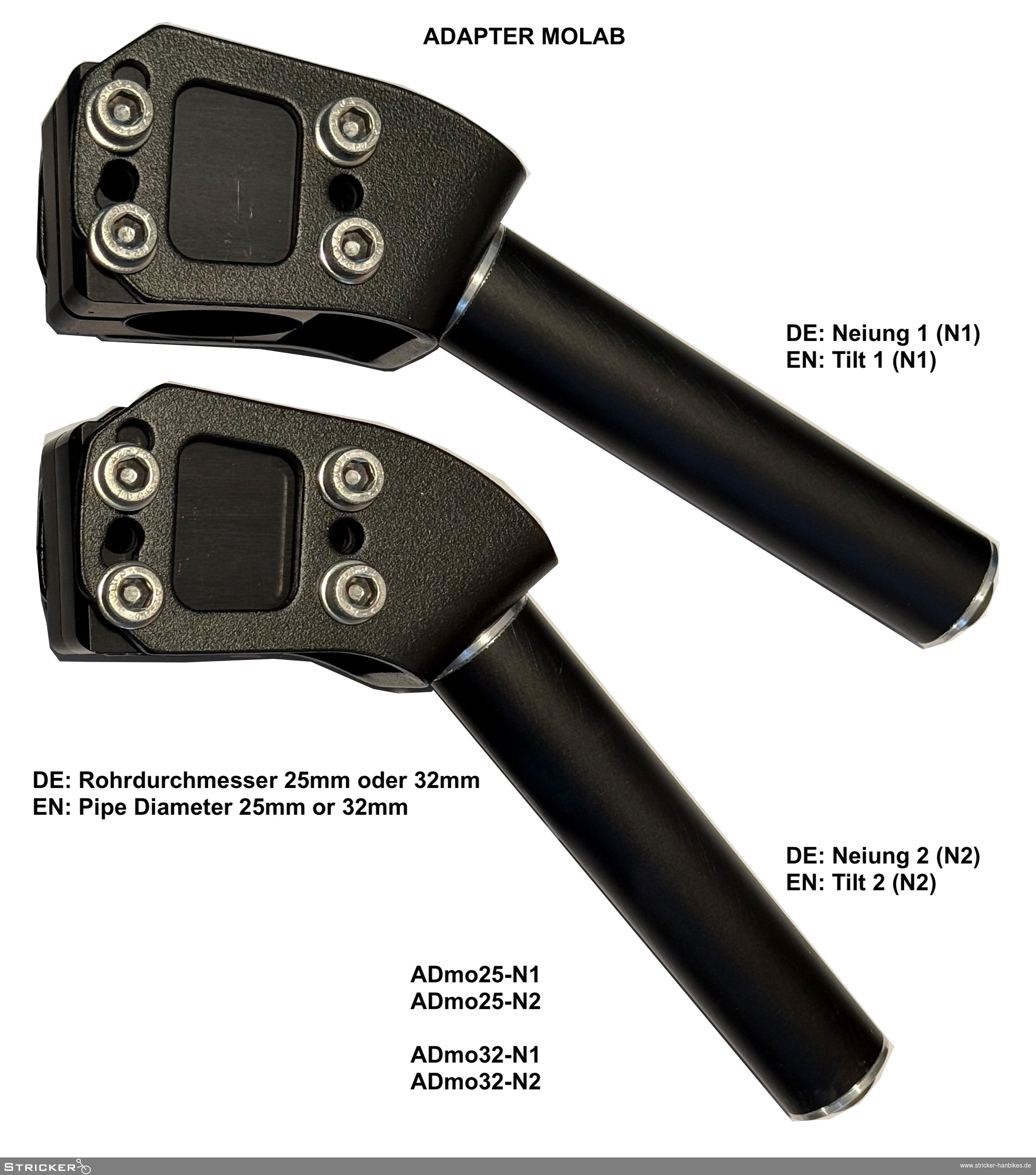 Adapter Molab für Stierrahmen – Stricker Handbikes, Bestellnummer 220135-0