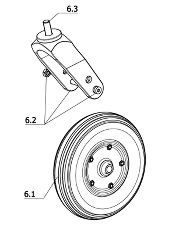 Lenkrad 200x50 - Pannensichere PU-Bereifung Lenkräder (zweiteilig) (Code 157-898)