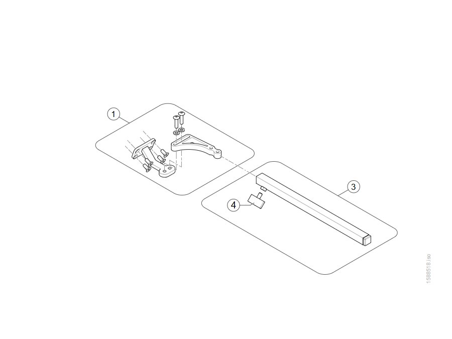 Fahrpulthalter Standard - ULM und Soft Armpolster an Modulite