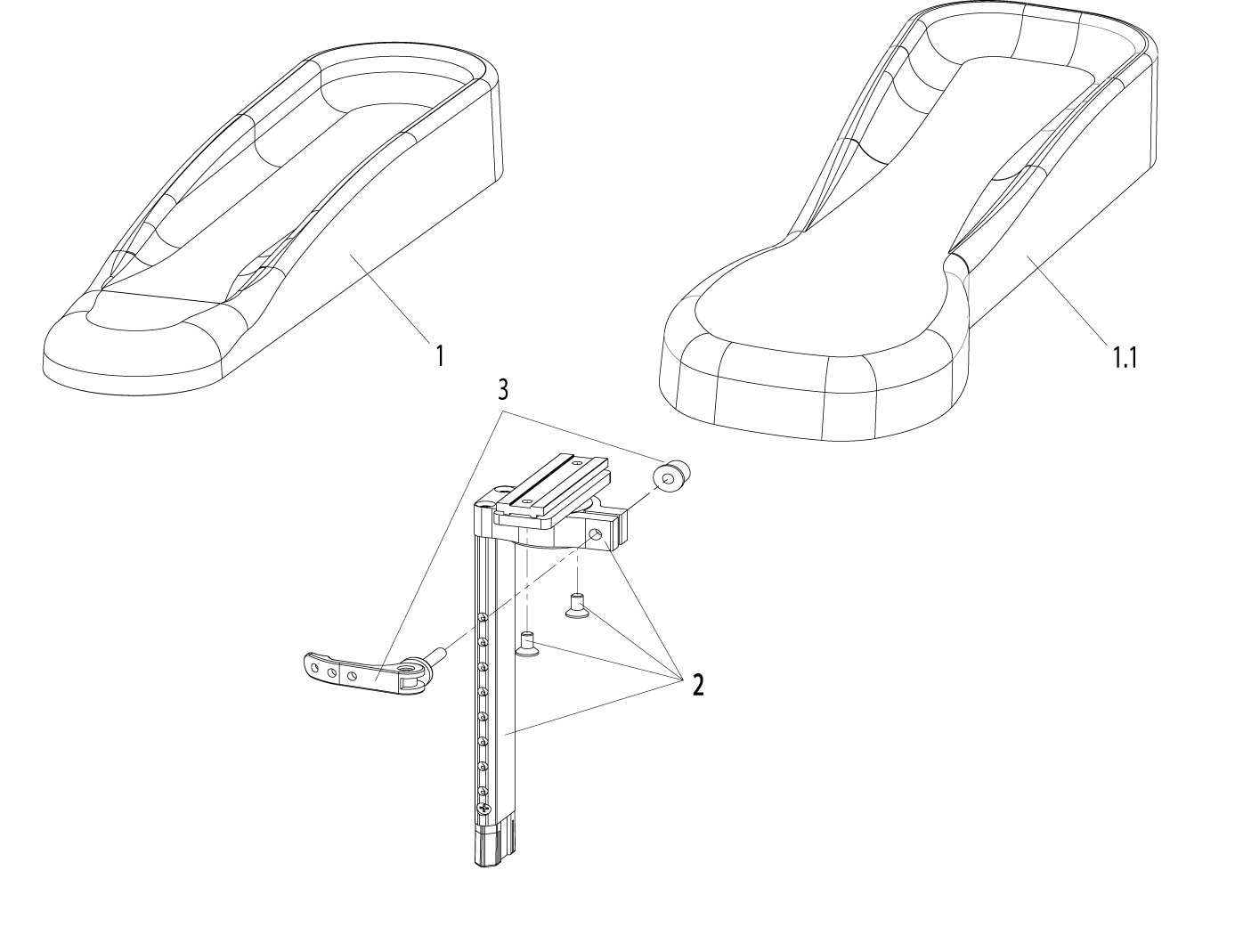 Explosionszeichnung Armauflage, HP-Version, Sunrise HeliX ² / HeliX ² Komfort