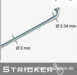 Speichen 113mm Smart + Dynamic 2,34 ED – Stricker Handbikes, Bestellnummer 600297-0
