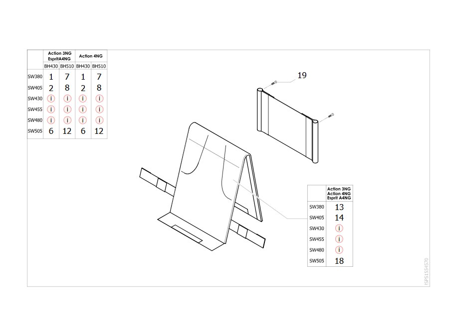 Rückenbespannung anpassbar, 1 Klettband, Bi-Material-Überwurf, inklusive Tasche (bis 09/2017)