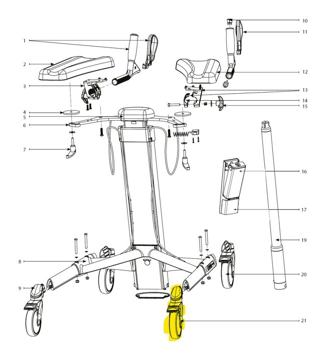 TOPRO TOPRO Rad 125- Hinterrad mit Bremse- Taurus
