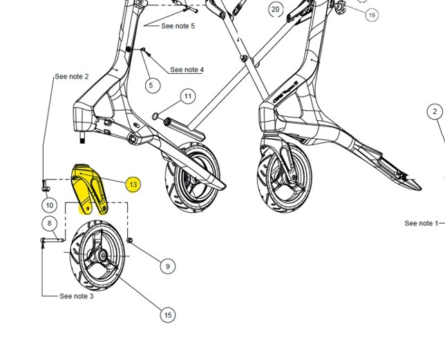 TOPRO TOPRO Gabel vorne- Original/Walker2- schwarz- 2 Stück