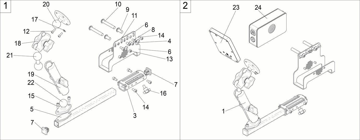 Explosionszeichnung OMNI2, Sunrise Extreme X8