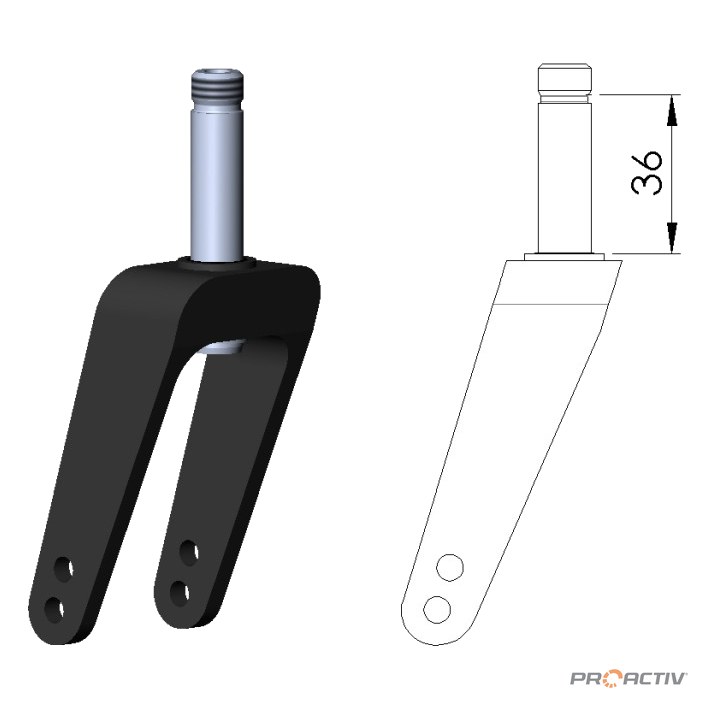 PRO ACTIV Ersatzteil – Lenkradgabel kurz Heavy Duty