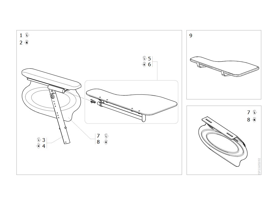 Armlehnen mit halbseitigem Therapietisch