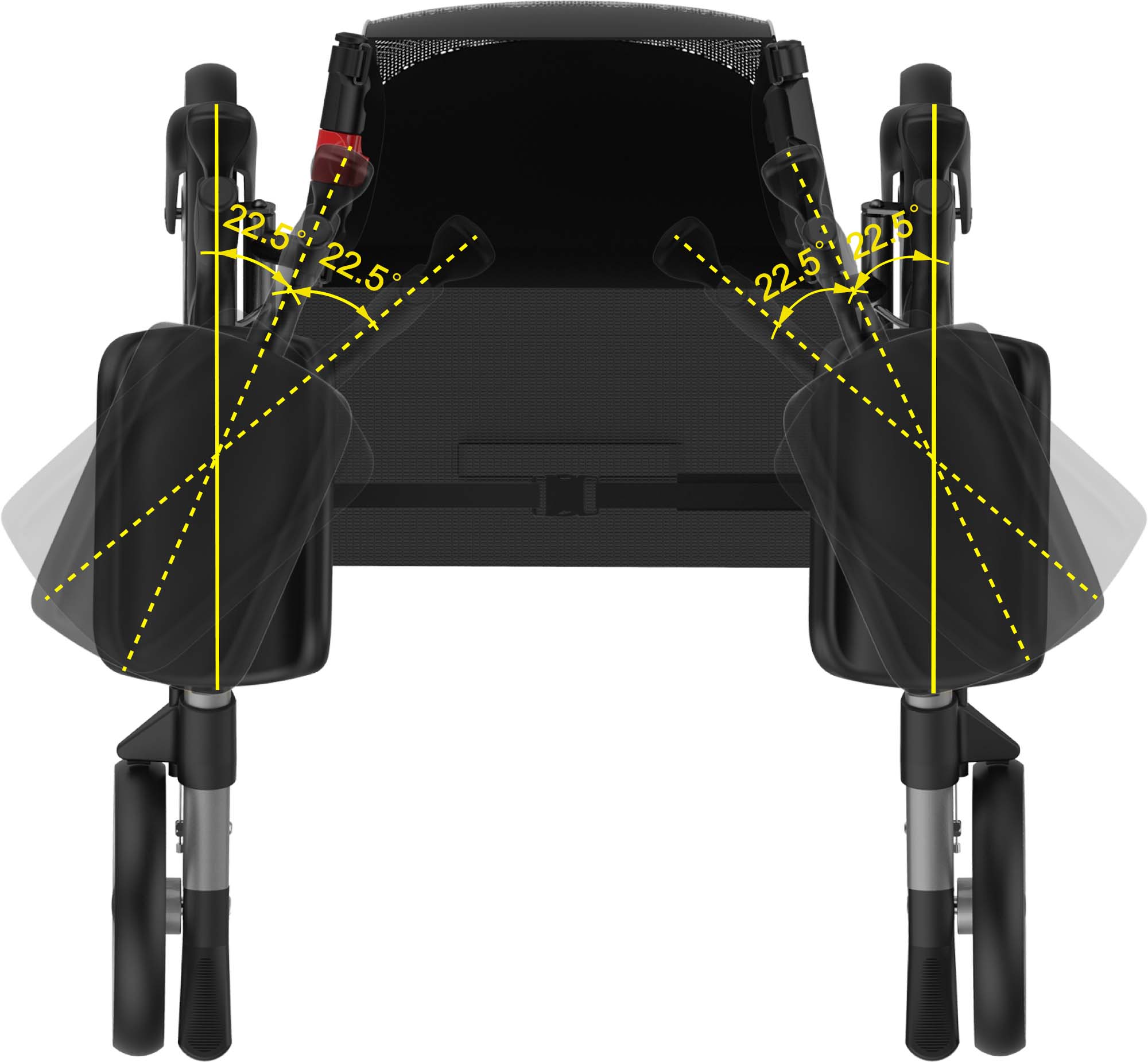 Mobilex Arthritis Rollator Tiger mit drehbaren Armlehnen, metallic braun, SH 62 cm