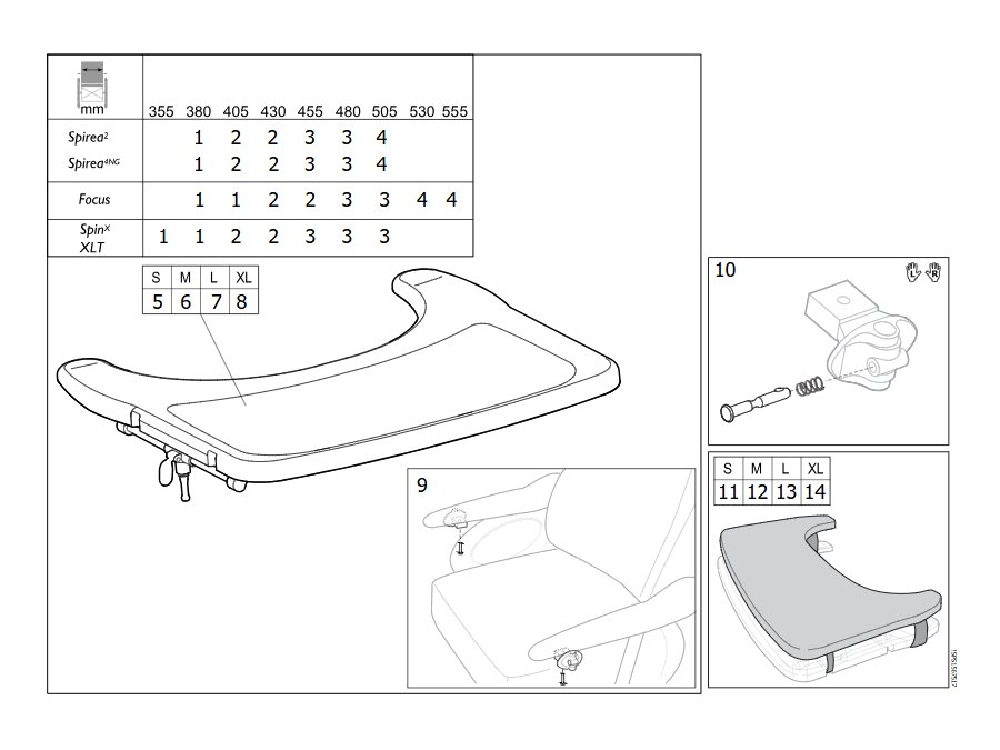 Explosionszeichnung (Table tray) – Invacare XLT (bis 07/2025)