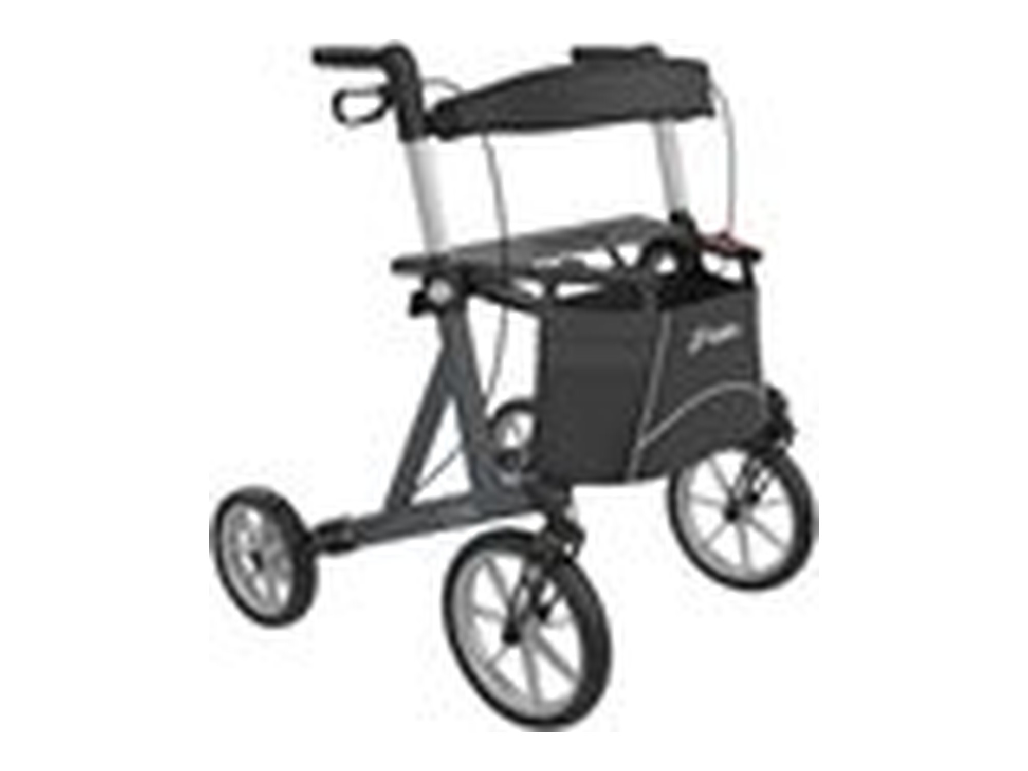 Mobilex Lion Rollator, anthrazit, SH 53 cm, mit Softrädern, inkl. Rückengurt und Stockhalter